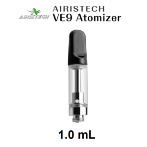 airistech ve9 slim empty refillable cartridge tank for thc & cbd oils
