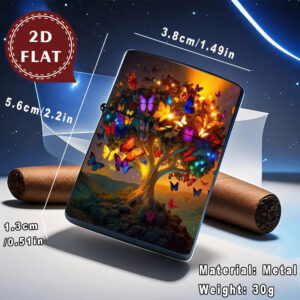 2d butterfly tree with glowing lights lighter shell