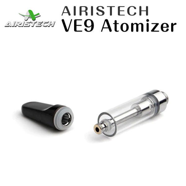 airistech ve9 slim empty refillable cartridge tank for thc & cbd oils