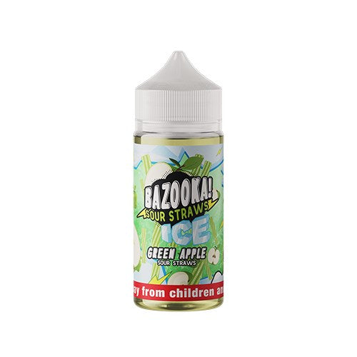 bazooka sour straws | ice | green apple 100ml bazooka sour straws | ice | green apple 100ml