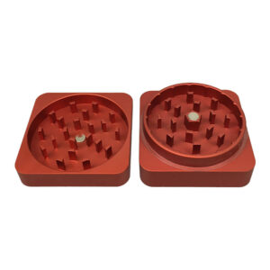 best buds flat square aluminium grinder 2 parts (50mm)