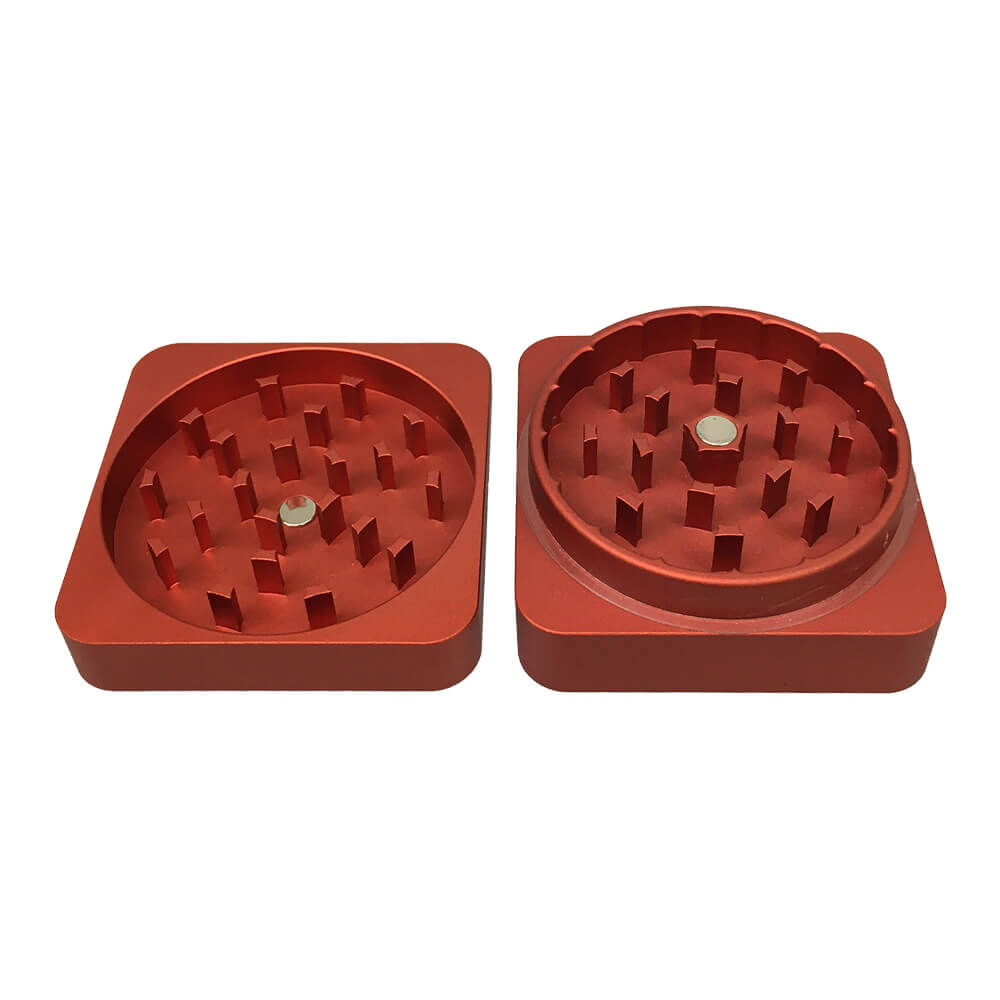 best buds flat square aluminium grinder 2 parts (50mm) best buds flat square aluminium grinder 2 parts (50mm)