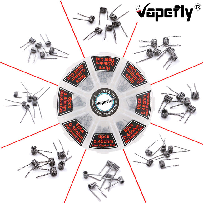 vapefly 8 in 1 wire kit 48pcs pre built coils vapefly 8 in 1 wire kit 48pcs pre built coils