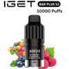 IGET BAR PLUS S3 POD ONLY – BLUEBERRY RASPBERRY BUBBLE GUM – 10.000 PUFFS import placeholder for 38742