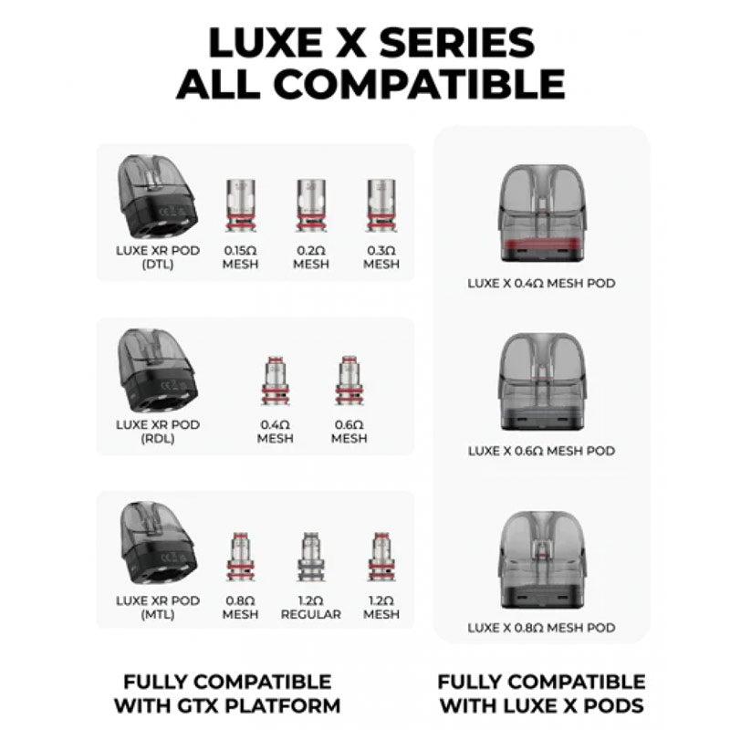 vaporesso luxe xr / luxe x / luxe xr max / luxe x pro empty pod cartridge 5ml (2pcs/pack) vaporesso luxe xr / luxe x / luxe xr max / luxe x pro empty pod cartridge 5ml (2pcs/pack)