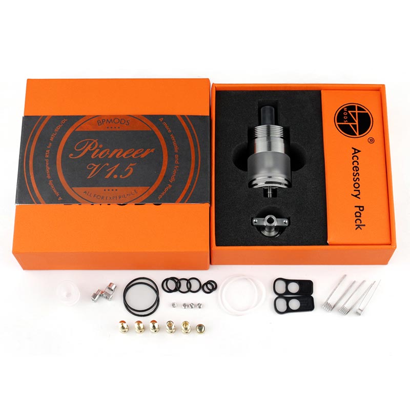 bp mods pioneer v1.5 rta atomizer 3.7ml (with mtl chimney and 0.8mm airflow pin) bp mods pioneer v1.5 rta atomizer 3.7ml (with mtl chimney and 0.8mm airflow pin)
