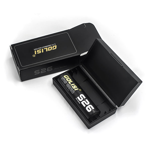 golisi s26 18650 2600mah 35a max batteries with case (2pcs/pack) golisi s26 18650 2600mah 35a max batteries with case (2pcs/pack)
