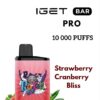 IGET BAR PRO – STRAWBERRY CRANBERRY BLISS – 10 000 PUFFS import placeholder for 21413