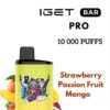 IGET BAR PRO – STRAWBERRY PASSION FRUIT MANGO – 10 000 PUFFS import placeholder for 21423