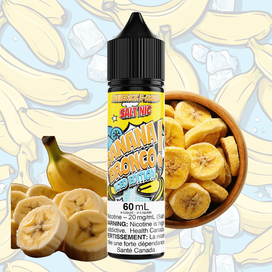 banana bronco iced salt by maverick e liquid 60ml banana bronco iced salt by maverick e liquid 60ml