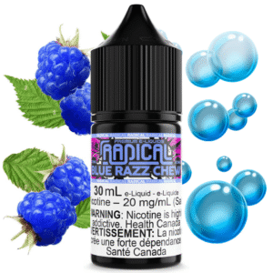 blue razz chew salt nic by radical e liquid