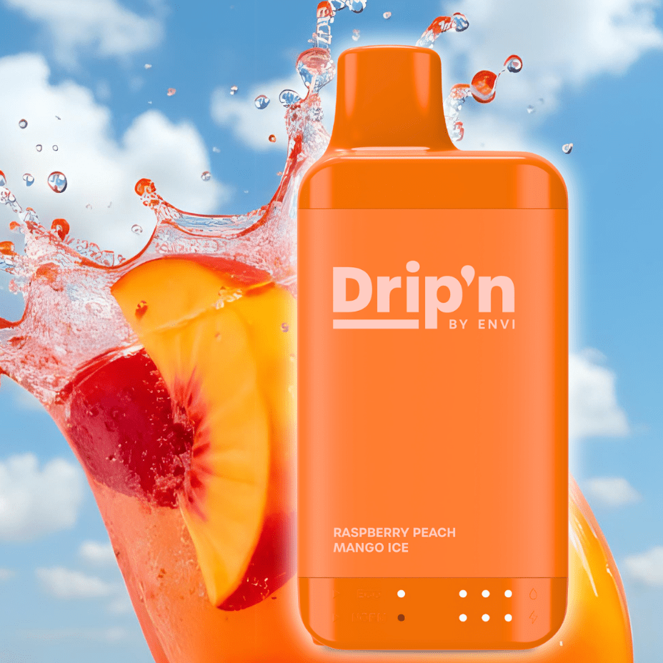 drip'n by envi 16k disposable vape raspberry peach mango ice drip'n by envi 16k disposable vape raspberry peach mango ice