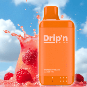 drip'n by envi 16k disposable vape raspberry peach mango ice