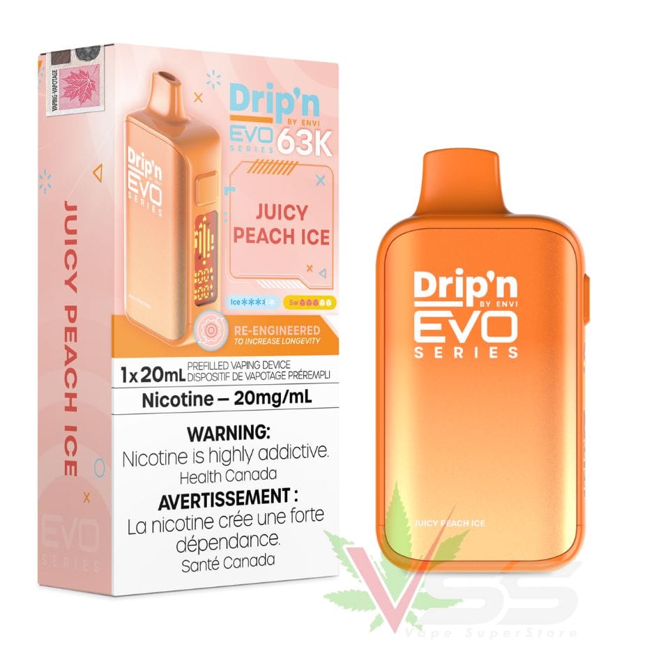 drip'n by envi evo 63k disposable vape juicy peach ice drip'n by envi evo 63k disposable vape juicy peach ice