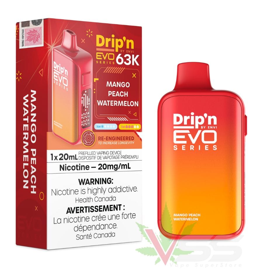 drip'n by envi evo 63k disposable vape mango peach watermelon drip'n by envi evo 63k disposable vape mango peach watermelon