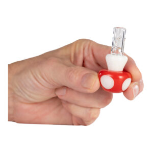 potv x empire glass red & white mushroom
