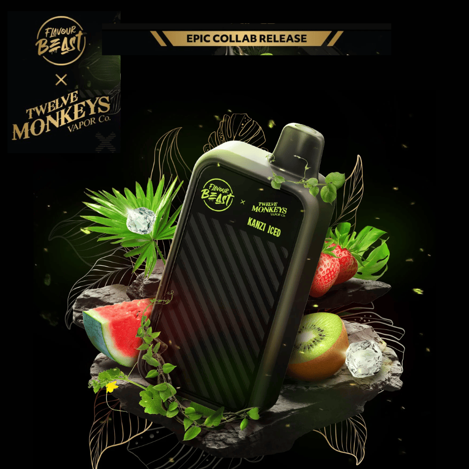 flavour beast x 12 monkeys beast mode max 2 50k disposable kanzi iced flavour beast x 12 monkeys beast mode max 2 50k disposable kanzi iced