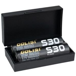 golisi s30 18650 3000mah 35a max batteries with case (2pcs/pack)