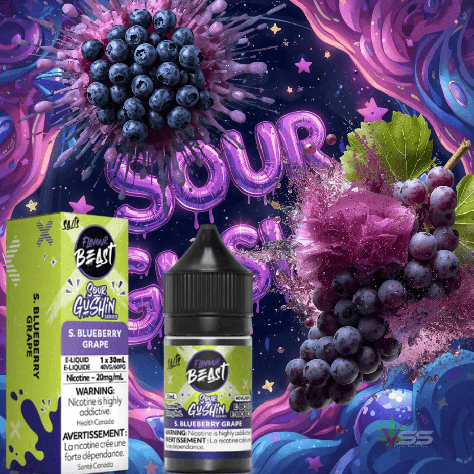 gushin s. blueberry grape salts by flavour beast e liquid gushin s. blueberry grape salts by flavour beast e liquid