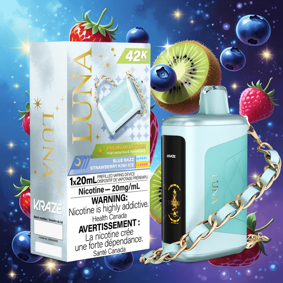 kraze luna 42k disposable vape blue razz strawberry kiwi ice kraze luna 42k disposable vape blue razz strawberry kiwi ice