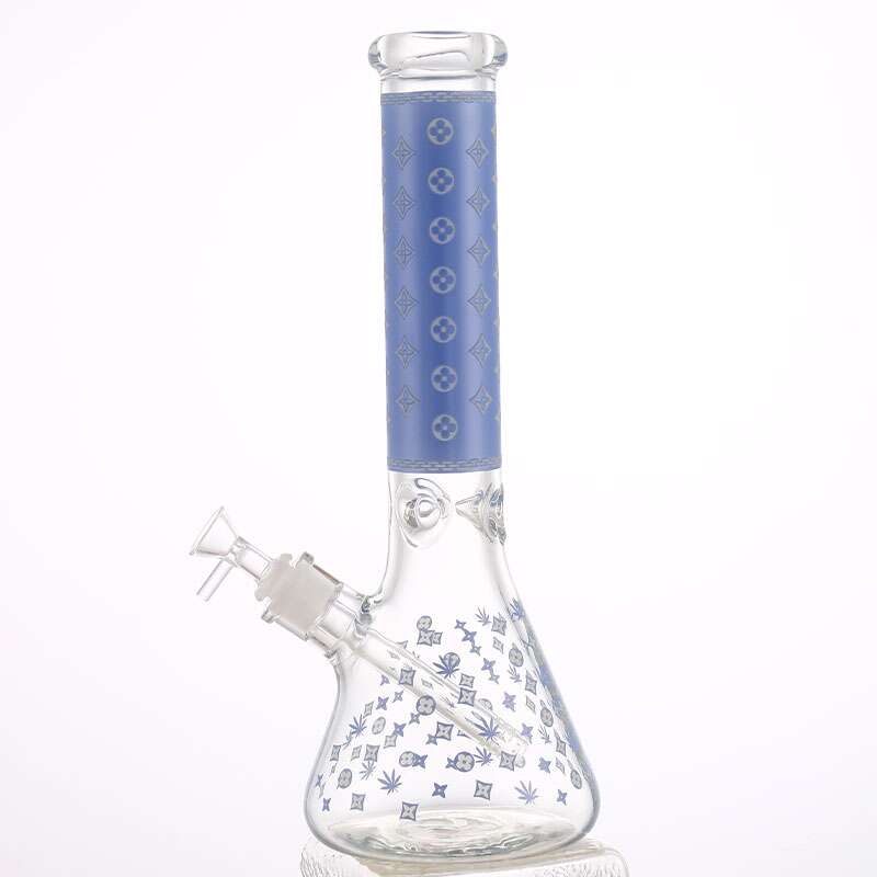 lv pattern 7mm beaker bong glow in the dark 14.5" lv pattern 7mm beaker bong glow in the dark 14.5"