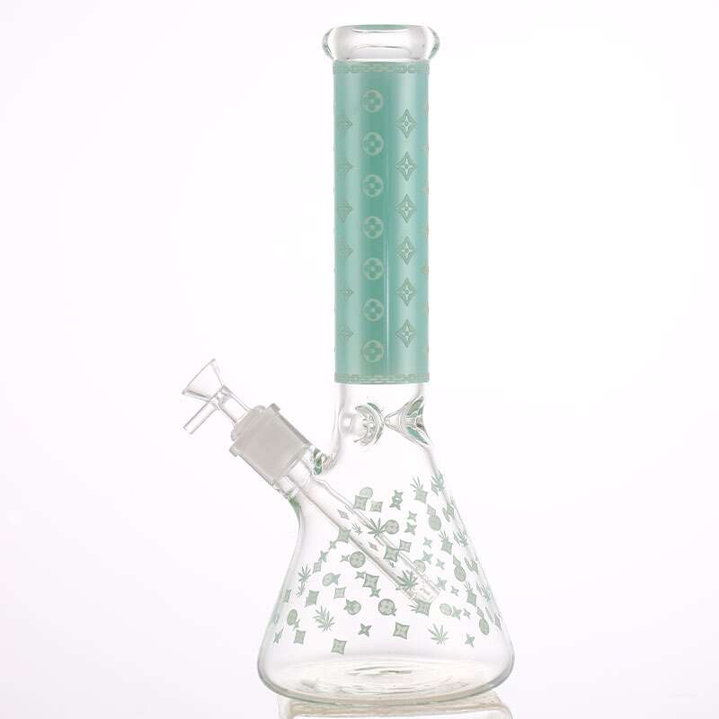 lv pattern 7mm beaker bong glow in the dark 14.5" lv pattern 7mm beaker bong glow in the dark 14.5"