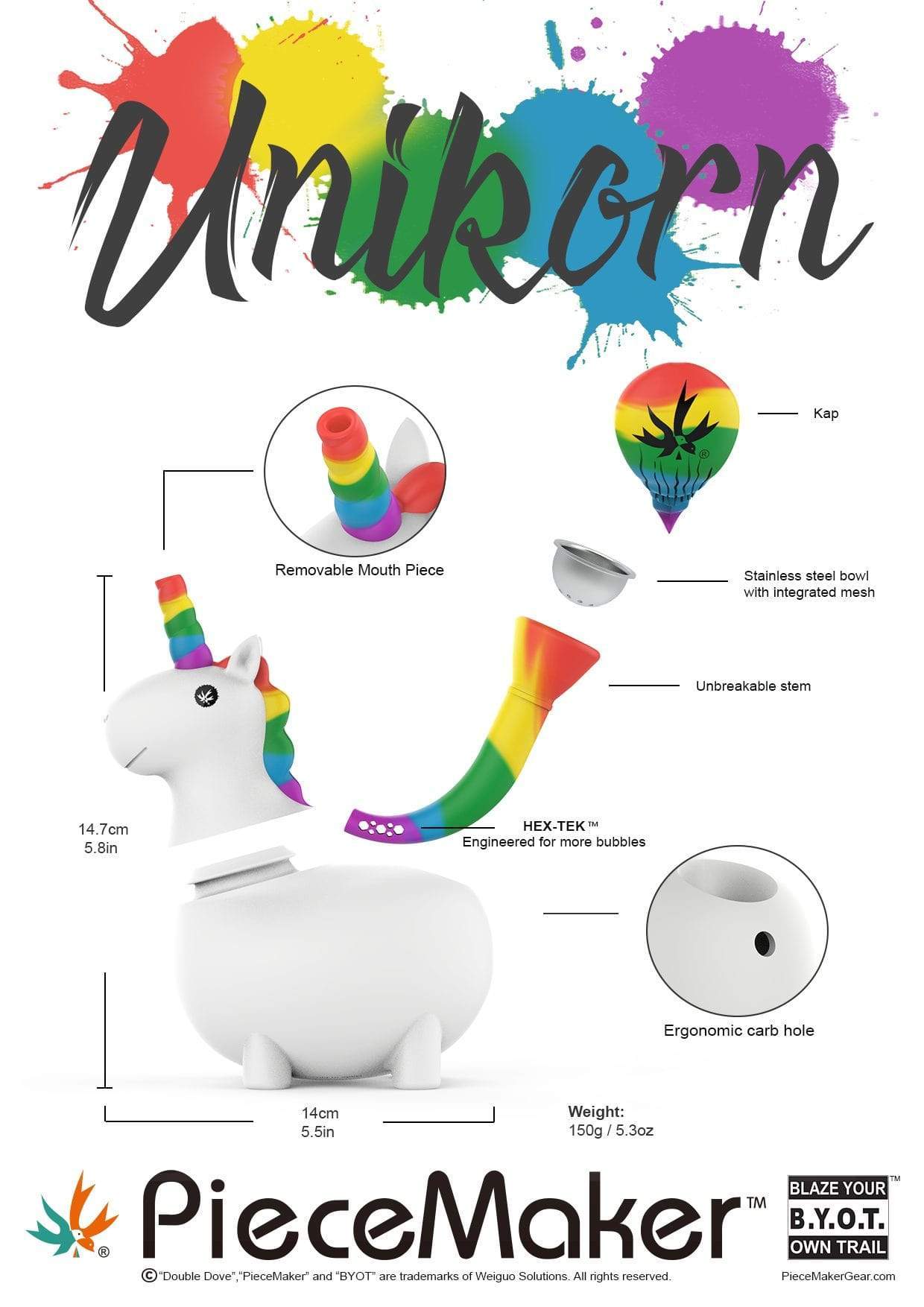 piecemaker silicone unikorn bubbler piecemaker silicone unikorn bubbler