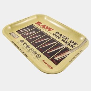 raw daze of the week large metal rolling tray