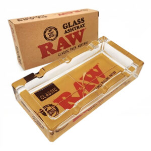 raw glass rectangular ashtray 16cm