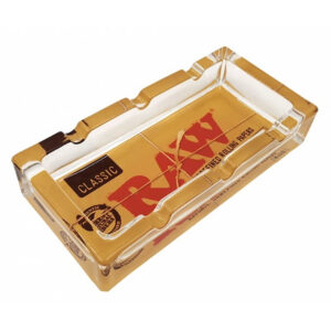 raw glass rectangular ashtray 16cm