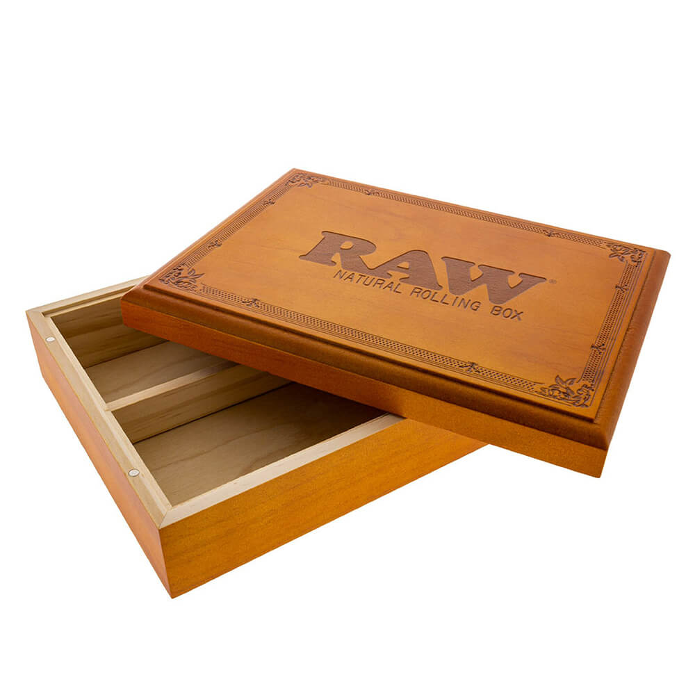 raw x ryot natural rolling box in wood raw x ryot natural rolling box in wood
