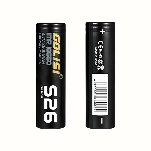 golisi s26 18650 2600mah 35a max batteries with case (2pcs/pack) golisi s26 18650 2600mah 35a max batteries with case (2pcs/pack)